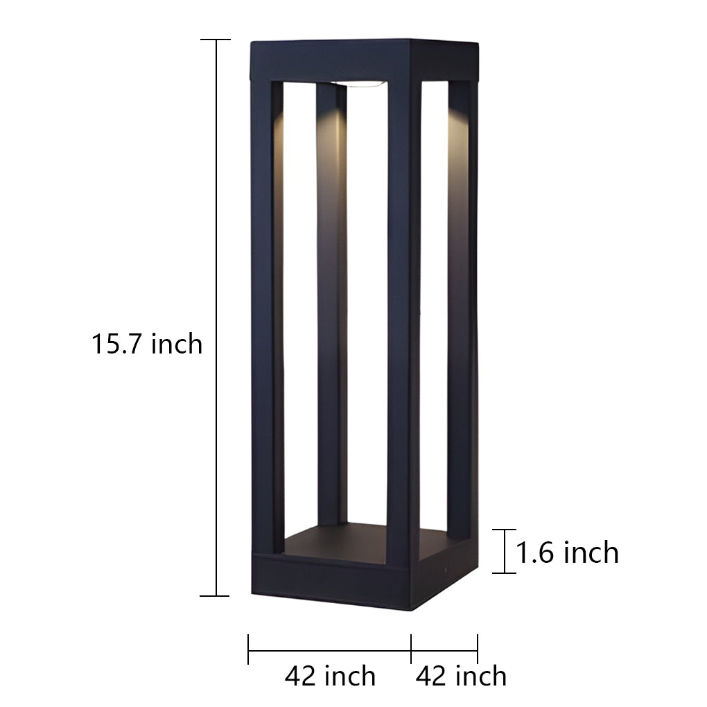 Modern LED Outdoor Post Light Waterproof Path Lamp for Garden Patio Landscape Lighting in Black