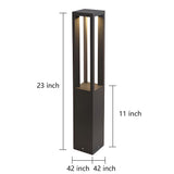 Modern LED Outdoor Post Light Waterproof Path Lamp for Garden Patio Landscape Lighting in Black