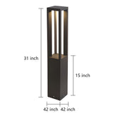 Modern LED Outdoor Post Light Waterproof Path Lamp for Garden Patio Landscape Lighting in Black