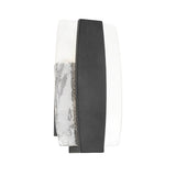 Modern LED Outdoor Sconce with Handmade Bubble Glass and Waterproof Black Finish