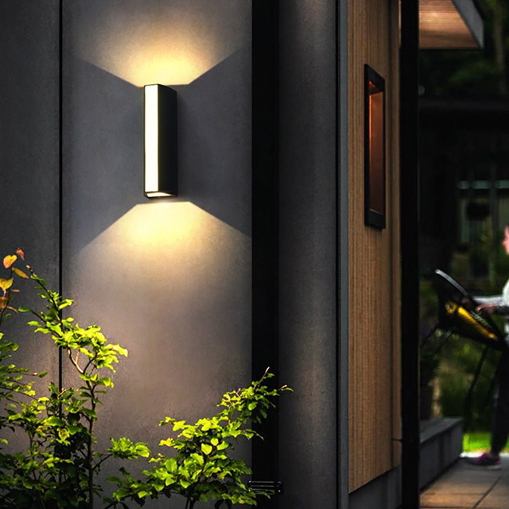Modern LED Outdoor Up and Down Wall Light Waterproof Exterior Sconce for Patio Porch and Garden