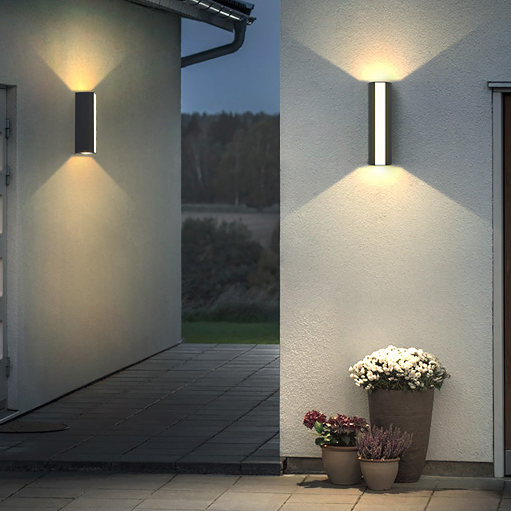 Modern LED Outdoor Up and Down Wall Light Waterproof Exterior Sconce for Patio Porch and Garden