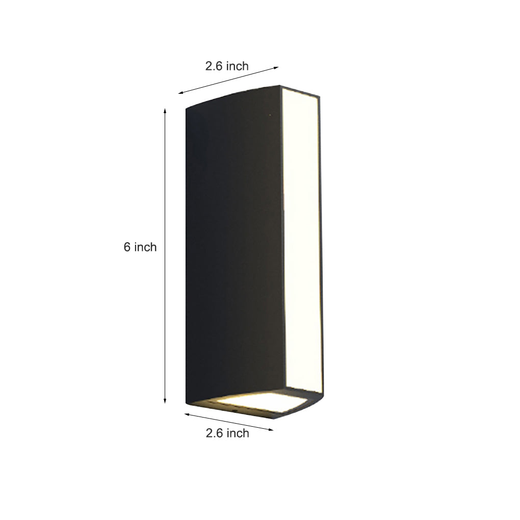 Modern LED Outdoor Up and Down Wall Light Waterproof Exterior Sconce for Patio Porch and Garden