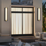 Modern LED Outdoor Wall Light Waterproof Black Rectangular Porch Sconce