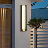 Modern LED Outdoor Wall Light Waterproof Black Rectangular Porch Sconce