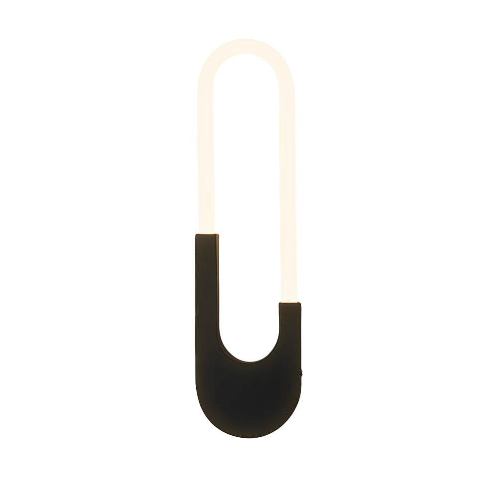 Modern LED Oval Wall Sconce 16 Inch Gold and Black Indoor Accent Lighting for Bedroom and Living Room