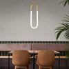 Modern LED Pendant Light Copper Geometric Hanging Lamp for Kitchen Island Gold and White Brass Finish