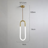 Modern LED Pendant Light Copper Geometric Hanging Lamp for Kitchen Island Gold and White Brass Finish