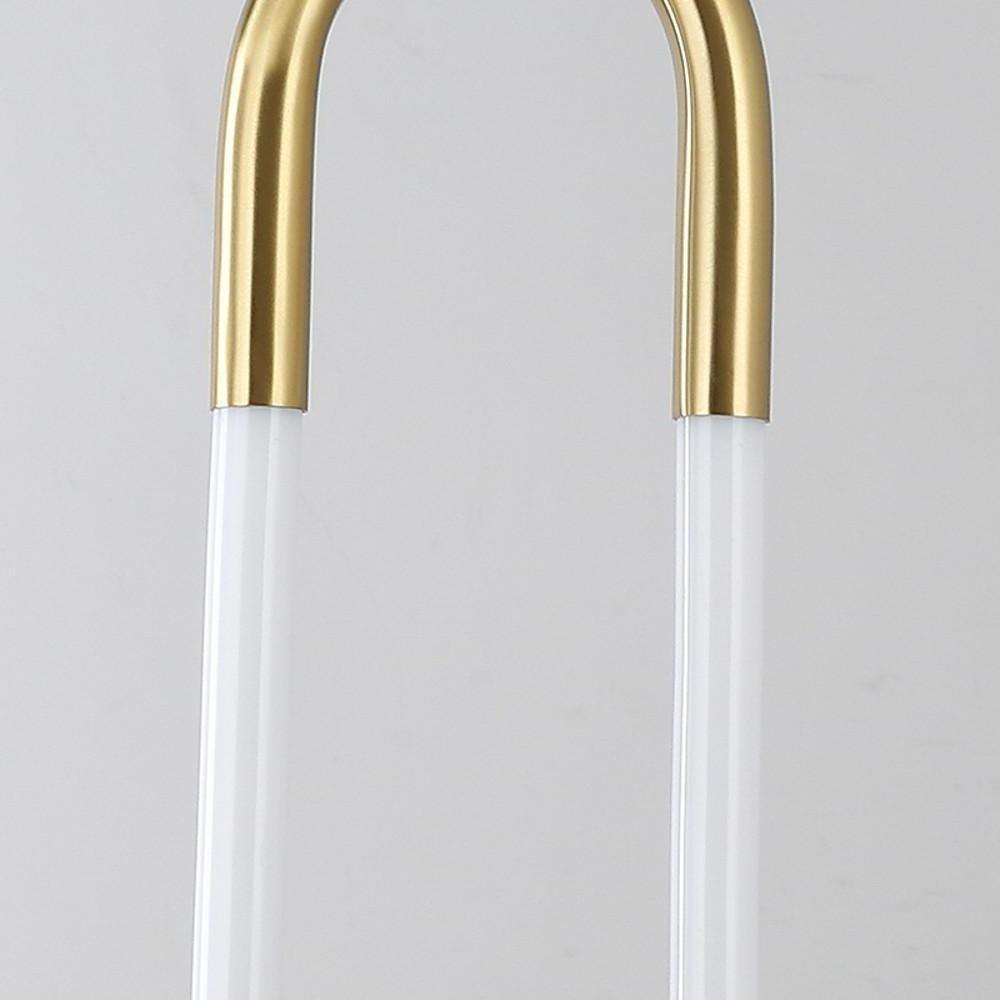 Modern LED Pendant Light Copper Geometric Hanging Lamp for Kitchen Island Gold and White Brass Finish