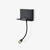 Modern LED Reading Wall Sconce with Wireless Charging Pad and Adjustable Rotary Head