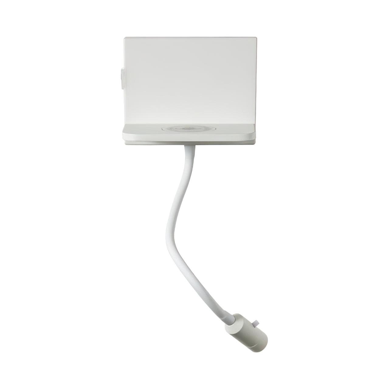 Modern LED Reading Wall Sconce with Wireless Charging Pad and Adjustable Rotary Head