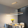 Modern LED Rectangular Island Chandelier Aluminum and Silica Gel Hanging Ceiling Light for Dining Room