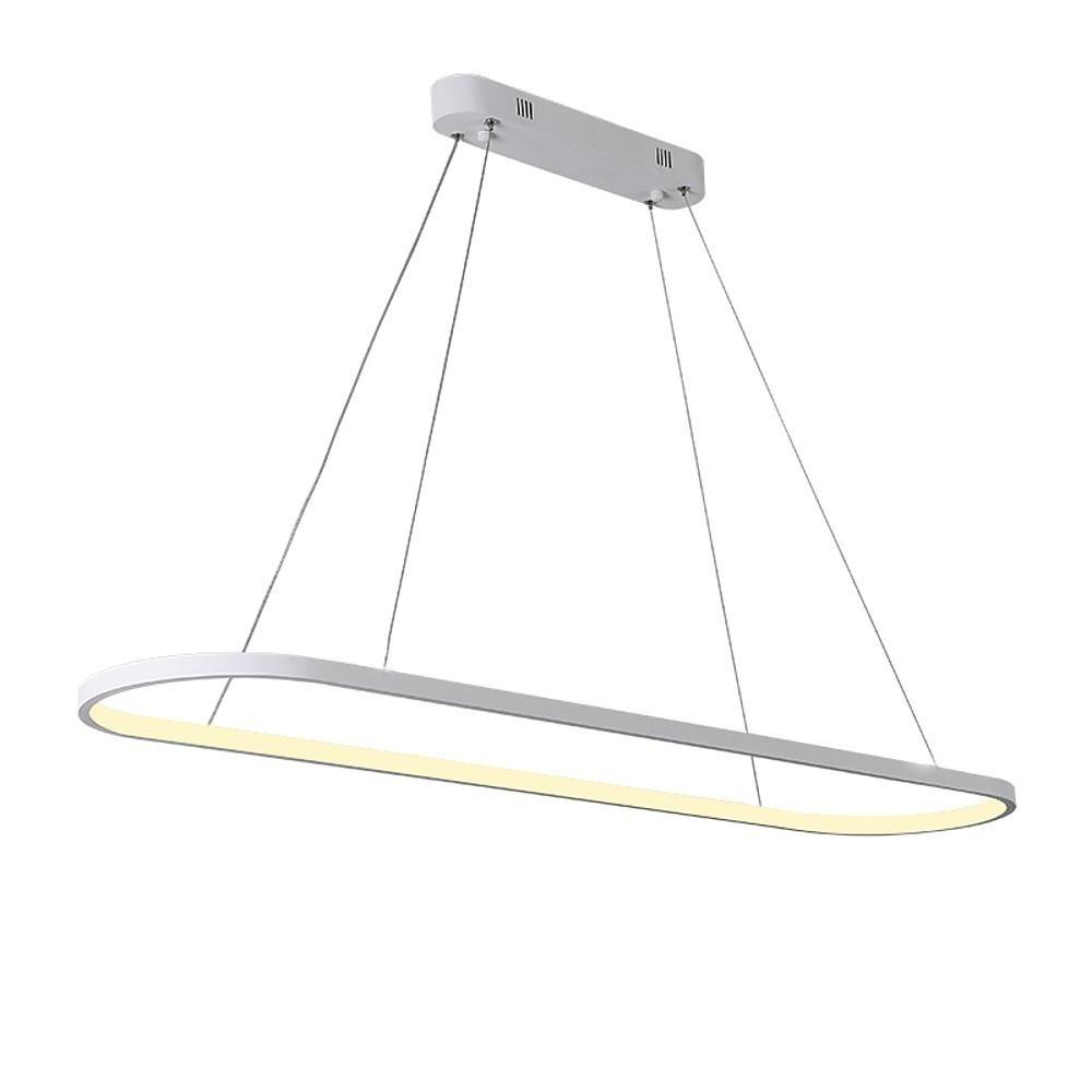 Modern LED Rectangular Island Chandelier Aluminum and Silica Gel Hanging Ceiling Light for Dining Room