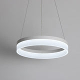 Modern LED Ring Pendant Light Circular Aluminum Acrylic Hanging Lamp for Dining Room