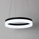 Modern LED Ring Pendant Light Circular Aluminum Acrylic Hanging Lamp for Dining Room
