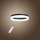 Modern LED Ring Pendant Light Circular Aluminum Acrylic Hanging Lamp for Dining Room