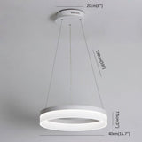 Modern LED Ring Pendant Light Circular Aluminum Acrylic Hanging Lamp for Dining Room