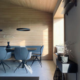 Modern LED Ring Pendant Light Circular Minimalist Chandelier for Living Room and Bedroom