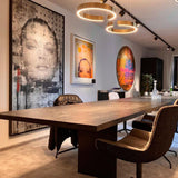 Modern LED Ring Pendant Light Circular Minimalist Chandelier for Living Room and Bedroom