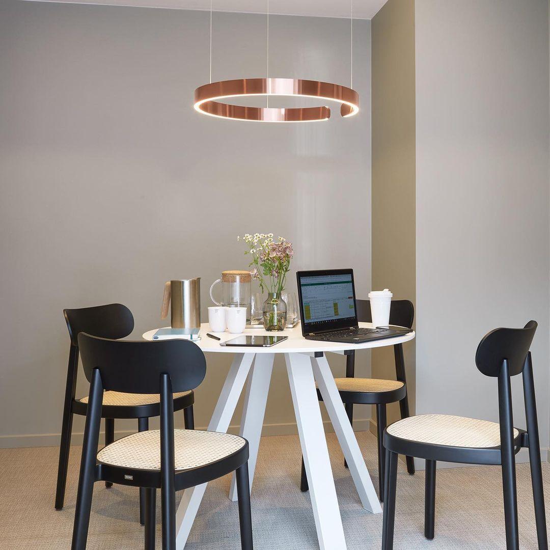 Modern LED Ring Pendant Light Circular Minimalist Chandelier for Living Room and Bedroom