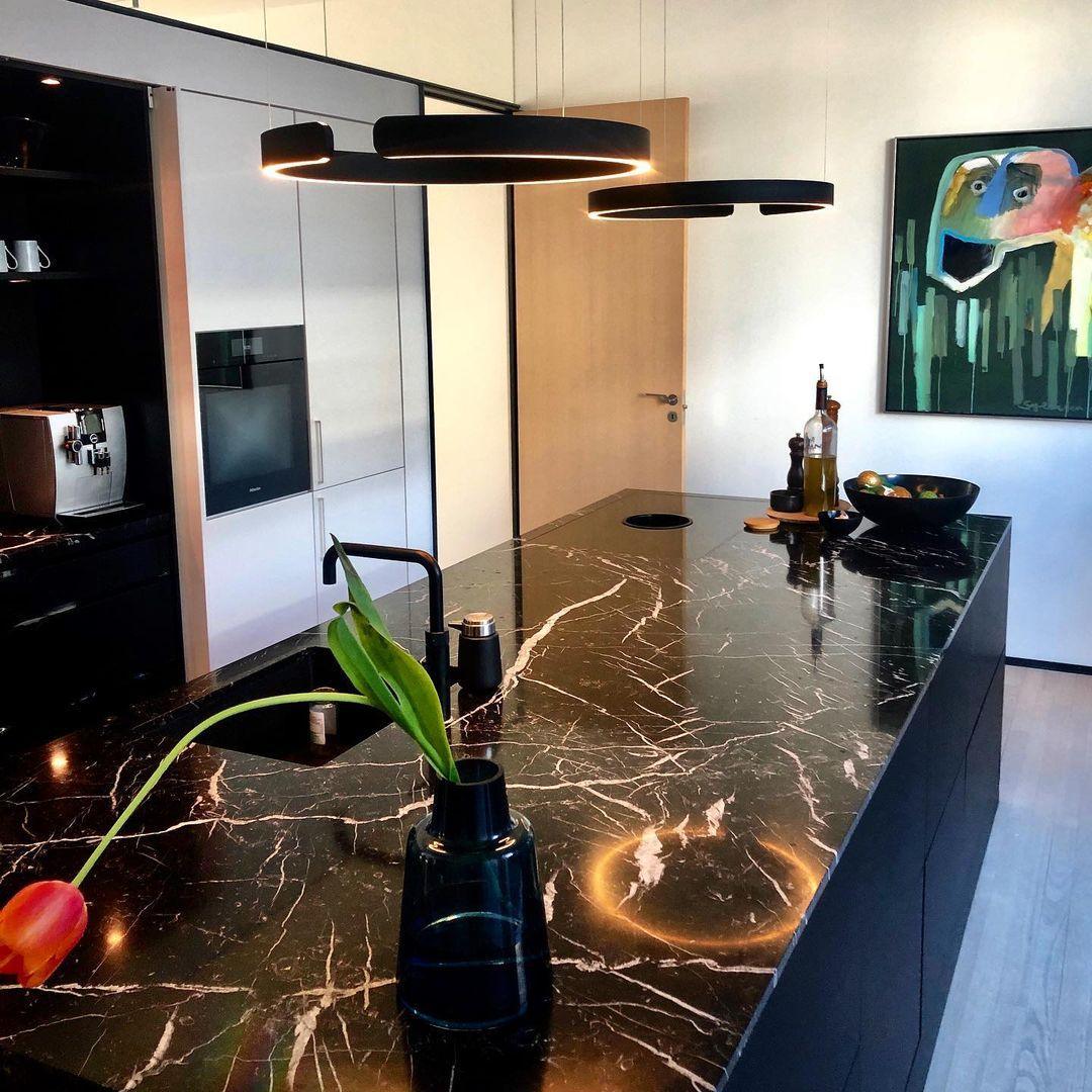 Modern LED Ring Pendant Light Circular Minimalist Chandelier for Living Room and Bedroom