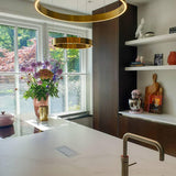 Modern LED Ring Pendant Light Circular Minimalist Chandelier for Living Room and Bedroom