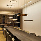 Modern LED Ring Pendant Light Circular Minimalist Chandelier for Living Room and Bedroom