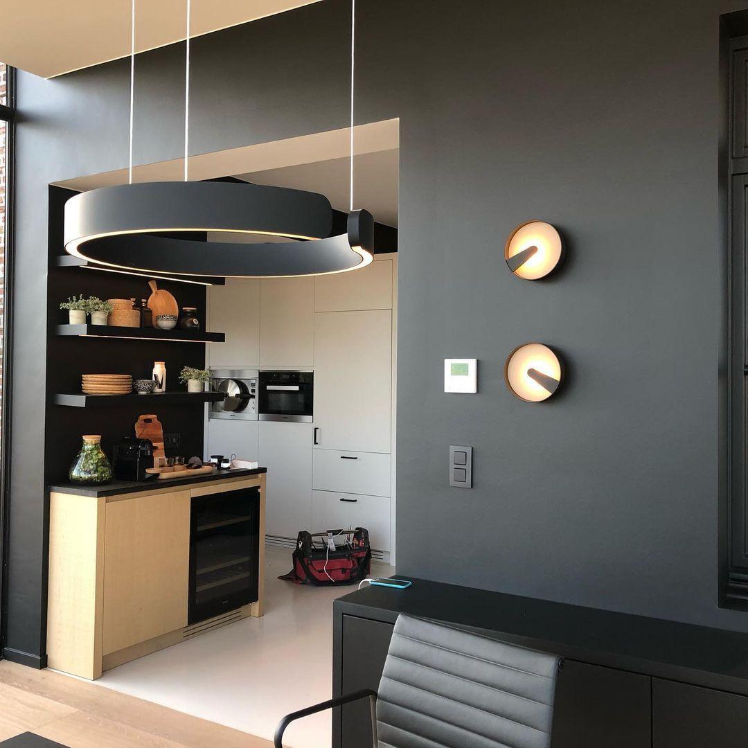 Modern LED Ring Pendant Light Circular Minimalist Chandelier for Living Room and Bedroom