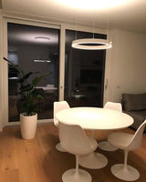 Modern LED Ring Pendant Light Circular Minimalist Chandelier for Living Room and Bedroom