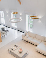 Modern LED Ring Pendant Light Circular Minimalist Chandelier for Living Room and Bedroom