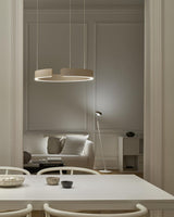Modern LED Ring Pendant Light Circular Minimalist Chandelier for Living Room and Bedroom