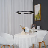 Modern LED Ring Pendant Light Circular Minimalist Chandelier for Living Room and Bedroom