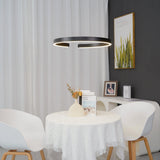 Modern LED Ring Pendant Light Circular Minimalist Chandelier for Living Room and Bedroom