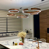 Modern LED Ring Pendant Light Circular Minimalist Chandelier for Living Room and Bedroom