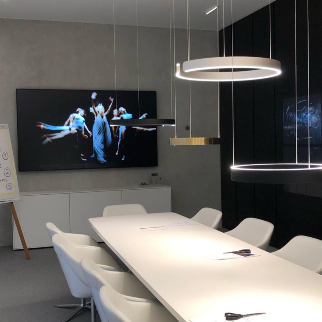 Modern LED Ring Pendant Light Circular Minimalist Chandelier for Living Room and Bedroom