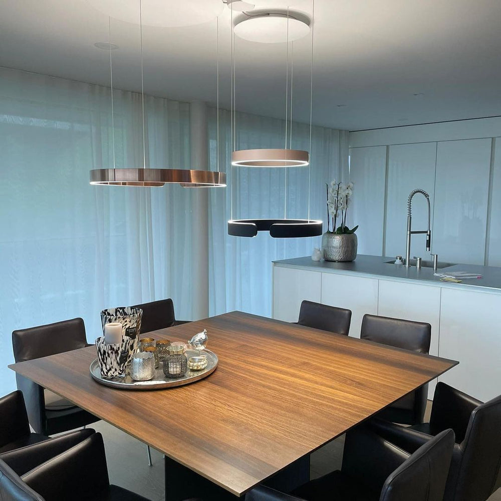 Modern LED Ring Pendant Light Circular Minimalist Chandelier for Living Room and Bedroom