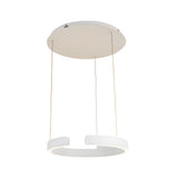 Modern LED Ring Pendant Light with 3 Color Dimming and Adjustable Height for Living Room