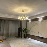 Modern LED Round Crystal Chandelier Scale Ceiling Light for Elegant Living Room