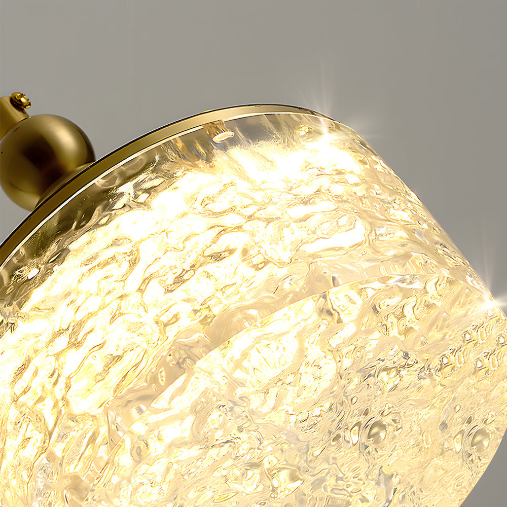 Modern LED Round Pendant Light with Ice Texture Acrylic Shade and 3 Color Dimming