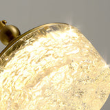 Modern LED Round Pendant Light with Ice Texture Acrylic Shade and 3 Color Dimming