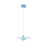 Modern LED Round UFO Pendant Light 13.8 Inch Metal Spaceship Hanging Lamp for Dining Room and Bar