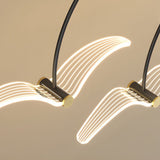 Modern LED Seagull Linear Chandelier Acrylic Pendant Lighting for Dining Room Kitchen Island