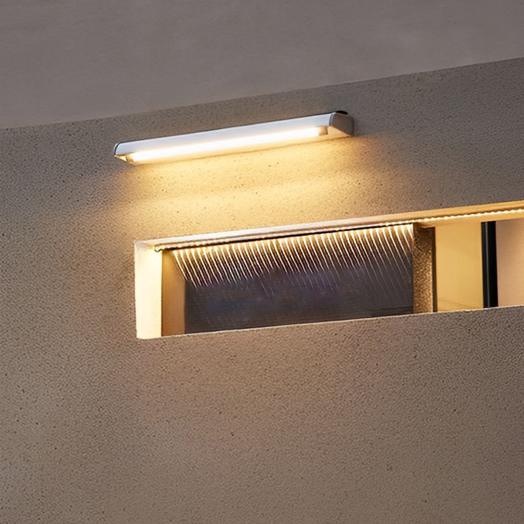 Modern LED Solar Wall Light for Outdoor Signage and Garden Waterproof Adjustable Aluminum Sconce
