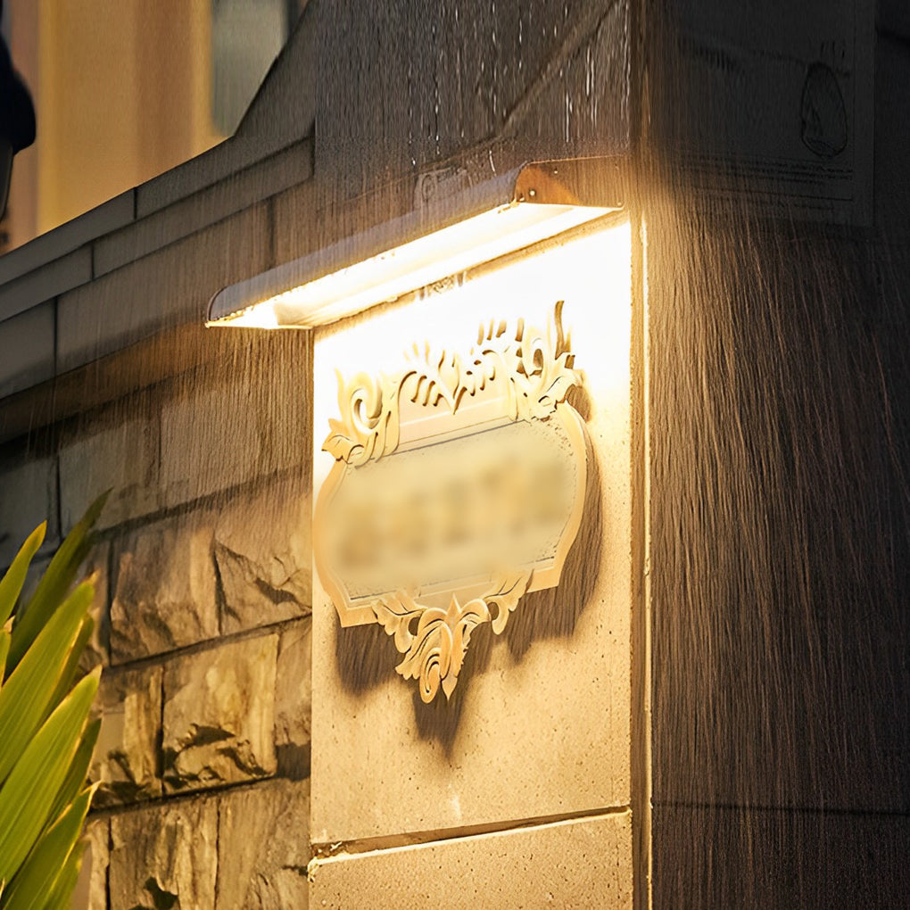 Modern LED Solar Wall Light for Outdoor Signage and Garden Waterproof Adjustable Aluminum Sconce
