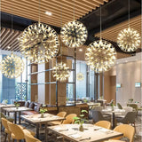 Modern LED Spark Ball Pendant Light Starry Night Fireworks Stainless Steel Chandelier