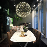 Modern LED Spark Ball Pendant Light Starry Night Fireworks Stainless Steel Chandelier