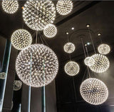 Modern LED Spark Ball Pendant Light Starry Night Fireworks Stainless Steel Chandelier