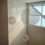 Modern LED Spark Ball Pendant Light Starry Night Fireworks Stainless Steel Chandelier