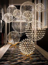 Modern LED Spark Ball Pendant Light Starry Night Fireworks Stainless Steel Chandelier