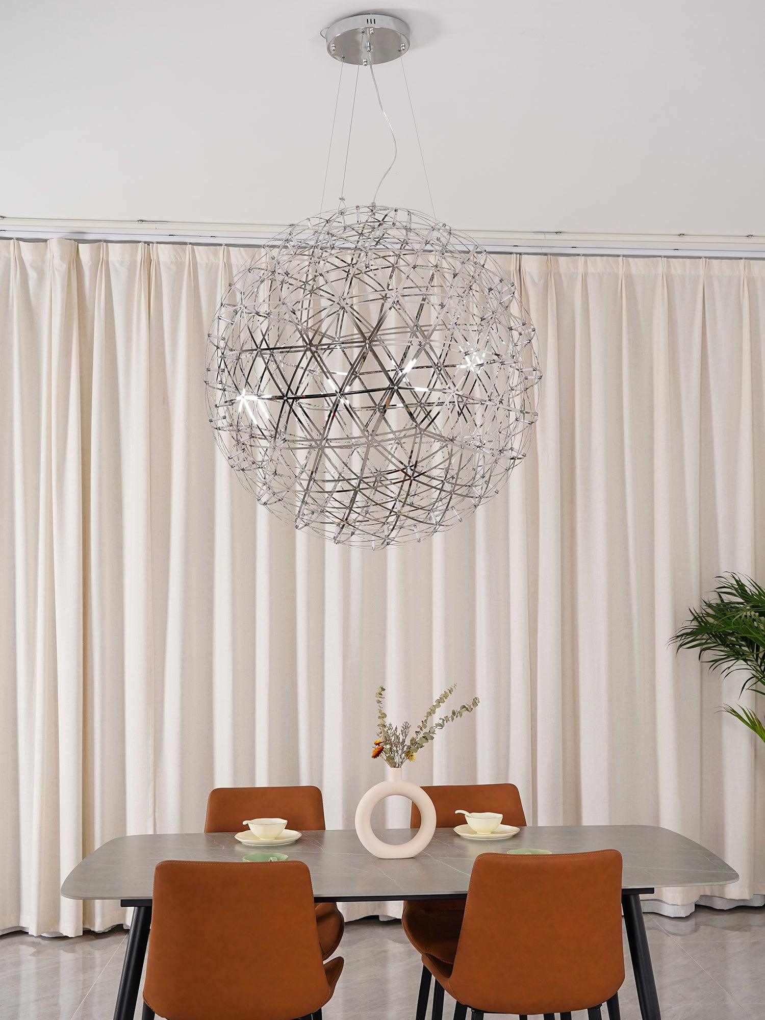 Modern LED Spark Ball Pendant Light Starry Night Fireworks Stainless Steel Chandelier